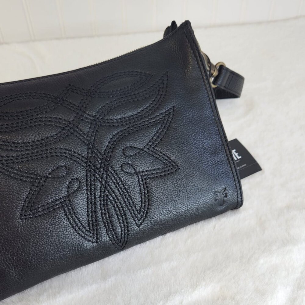 NWT Frye Women's Charlene Leather Crossbody, Black - Picture 7 of 12